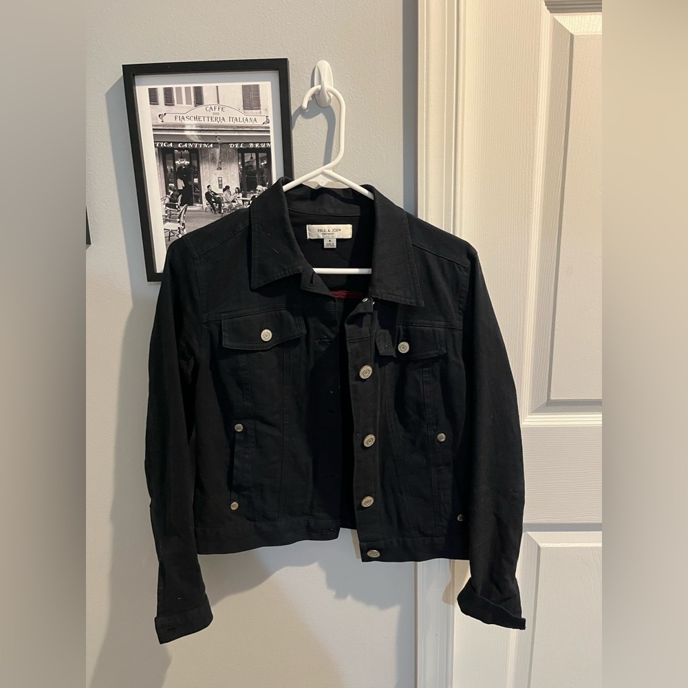 women’s navy and red striped paul & joe jacket size medium in great condition